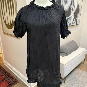 Hill House Katherine Mini Nap Dress - Black Swiss Dot - Sz XS